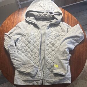 The North Face Light Gray Quilted Hoodie